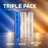 COLOUR ME Azure, White, Abstract Art - 50ml Triple Pack EDP