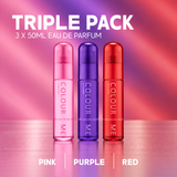 COLOUR ME Pink, Purple, Red - 50ml EDP Triple Set