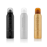 COLOUR ME Black, White, Gold Homme Body Spray - 150ml Triple Pack EDP