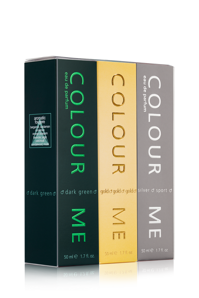 COLOUR ME Dark Green, Homme Gold, Silver Sport - 50ml Triple Pack EDP