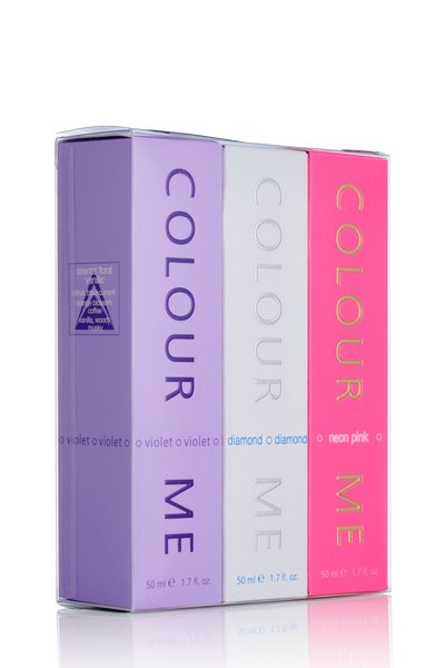 COLOUR ME Violet, Diamond, Neon Pink - 50ml EDP Triple Pack